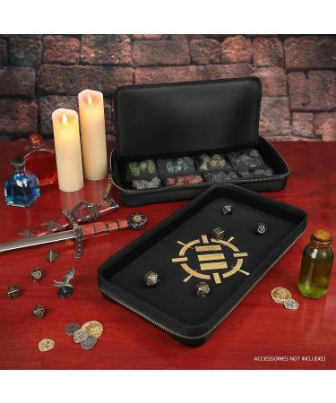ENHANCE Tabletop Community DND Dice Case and Dice Rolling Tray - Dice Holder and Storage for up to 500 RPG Dice with Rugged Protective Design  Soft Interior  and Organizer Pockets (500 Dice Capacity) - Buy Online on GoSupps.com