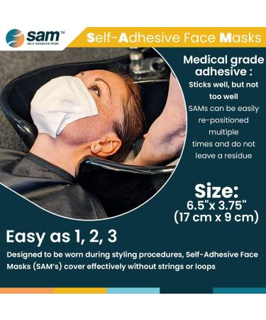 Buy SAM Self Adhesive Masks - 50 Individually Wrapped 3-Ply Face Coverings with Wet Wipe for Global Shipping - Buy Online on GoSupps.com