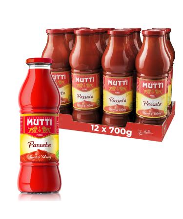 Mutti passata di pomodoro confezione da 12 barattoli in vetro da 700 grammi ciascuno (1000042925) Sans saveur 700 g (Lot de 12)