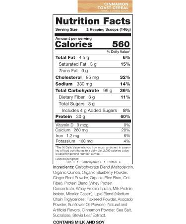 Clean Gainer Cinnamon Toast Cereal - 5lb - Buy Online on GoSupps.com