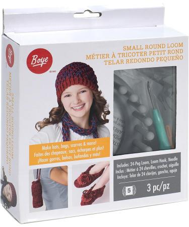 Boye Plastic Round Loom Knitting Set - 24 Pegs, 5.5 Diameter, Multicolor - 4 Piece Craft Accessory - Buy Online on GoSupps.com