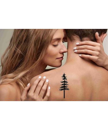 Datewithshower Temporary Tattoos - 6 Sheets Pine Silhouette Tree Tattoos for Adults & Kids - Forest Wood Stickers for Arms, Legs, Chest, and More - 3.7x3.7 Inch - Buy Online on GoSupps.com