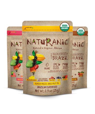 Naturanic Freeze Dried Fruit No Sugar Added -Natural & Organic Crunchy Freeze Dried Fruit- Jabuticaba, Banana Açaí & Cashew- 100% Natural - Gluten Free, Vegan, Non-GMO, 0.9 Ounce- Variety Pack, Pack of 3 Variety Pack (3 un…