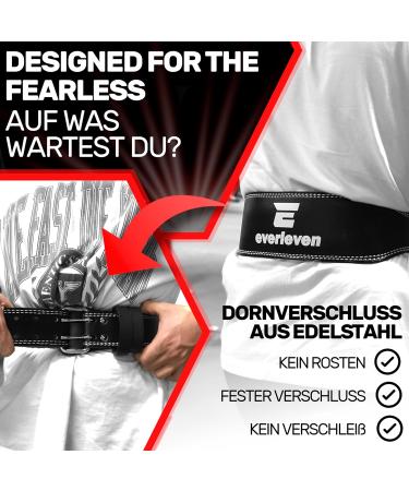 Everleven Leather Weight Lifting Belt Set | Unisex Weightlifting Gym Belt for Bodybuilding | Durable L/XL Black Fitness Gear - Buy Online on GoSupps.com