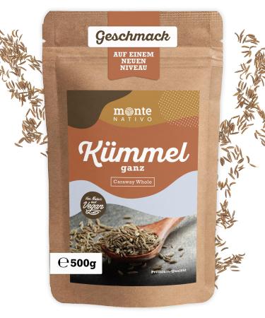 Monte Nativo Whole Caraway Seeds Monte Nativo (500g) - Caraway Seeds - Whole Caraway Seeds - Carefully dried aromatic spices ideal