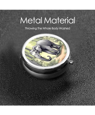 Walking Elephant Round Pill Box | 3 Compartment Organizer for Travel | Portable Travel Pill Case - Buy Online on GoSupps.com