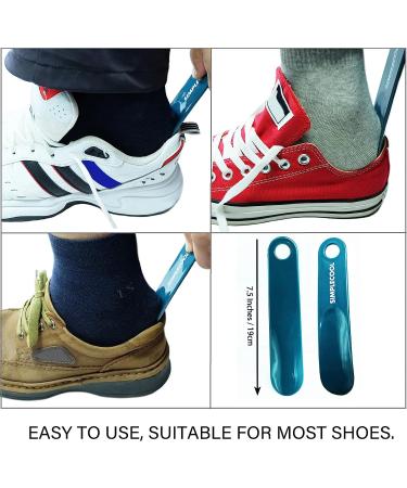 Simplecool Portable Plastic Shoe Horn - Durable Spoon Design for Men, Women, Seniors & Kids - Blue/7.5 - Buy Online on GoSupps.com