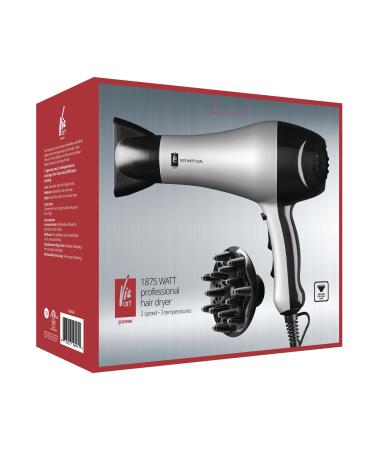 Vie Art Professional 1875W Hair Dryer with Diffuser - Variable Controls Cool Shot Concentrator Diffuser Rubberized Hook Easy Cleaning