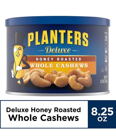 Planters Honey Roasted Whole Cashews - 8.25oz Canister | Sweet & Crunchy Snack - Buy Online on GoSupps.com