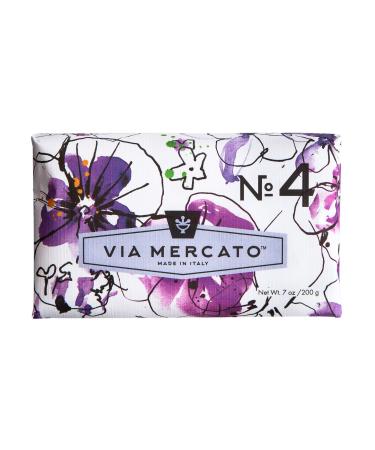 Via Mercato Italian Soap Bar (200 g)  No. 4 - Violets  Magnolia & Amber Magnolia and Amber Bar Soap