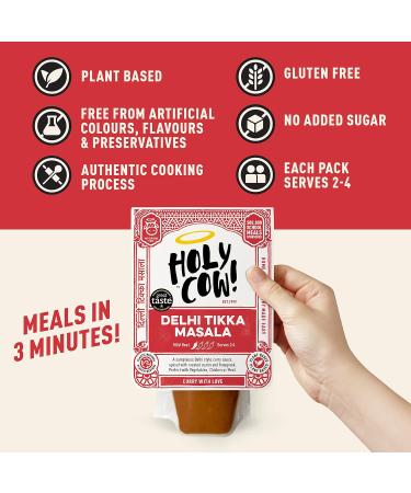 Holy Cow! Indian Curry Sauces : Delhi Tikka Masala Sauce Curry Kit (6 x 250g) Gluten Free Vegan Curry Recipe Tikka Masala Ready Meal Kit Cooking Sauce Made With Authentic Tikka Paste. Curry Gift Set - Buy Online on GoSupps.com