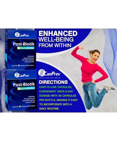 CanPrev - Post-Biotik Immunobiotics 30 v-caps - Postbiotic for Gut Health Supplement - Digestive Support Immune Support and Enzymes for Digestion Supplement - Gut Microbiome Lactobacillus Plantarum - Buy Online on GoSupps.com