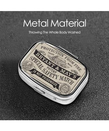 Travel-Friendly Metal Pill Organizer - Compact 2 Compartment Pill Box for Vitamins & Medicine | Cute Portable Design for Daily Use - Buy Online on GoSupps.com