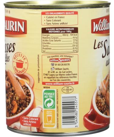 William Saurin Lentil Sausages Box 840 g - Pack of 3 - Buy Online on GoSupps.com