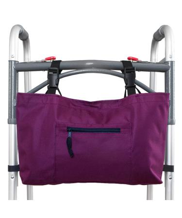RMS Walker Bag with Soft Cooler - Water Resistant Tote with Temperature Controlled Thermal Compartment, Universal Fit for Walkers, Scooters or Rollator Walkers (Wine)