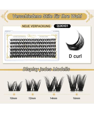 Cluster Lashes QueWel 72pcs DIY Eyelash Extensions Soft D Curl Mix 10-16mm for Home Make-Up - Buy Online on GoSupps.com