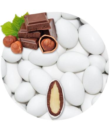 EinsSein 1kg wedding dragees chocolate almonds nougat white dull | dragees baptism, communion, celebrate, party, candybar | C