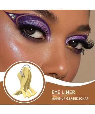 Eyeliner makeup stencil Eyeliner makeup tool 3 Piece Contour Eye Makeup Template for BeginnersEyelash ApplicatorEyeliner Helper for DatesBusinessTravelPerformance Yellow - Buy Online on GoSupps.com
