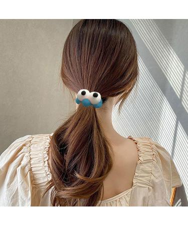 Shurzzesj Funny Hairband Hair Scrunchies | Big Eyes Funny High Elasticity Hair Ties No-Slip Grip For Women Girls For All Occasions Blue - Buy Online on GoSupps.com