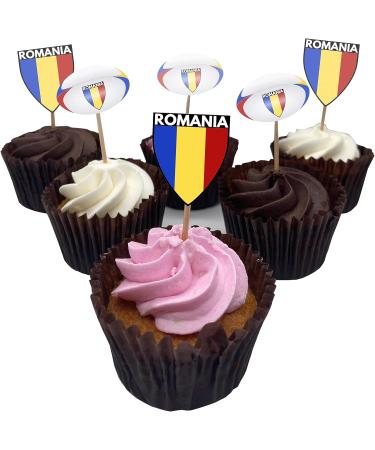 Romania Flag Rugby Ball Food & Cupcake Picks Toppers Party Decorations (14 Pack) - Buy Online on GoSupps.com