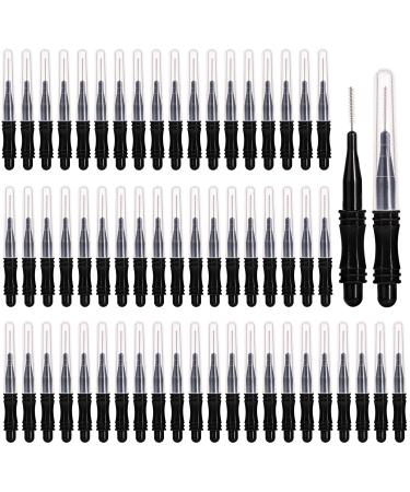 100pcs Micro Eyebrow Brush with Cap Portable Eyebrow Lamination Brush Multifunctional Brow Brushes for Eyebrows Eyebrow Spoolies Lash Lift Eyelash Extension Tools (Black)