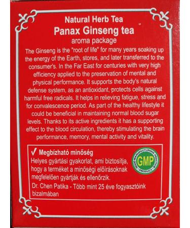 Dr Chen Panax Ginseng Natural Herbal Tea Traditional Root and Leaf Blend 20 Teabags - Buy Online on GoSupps.com
