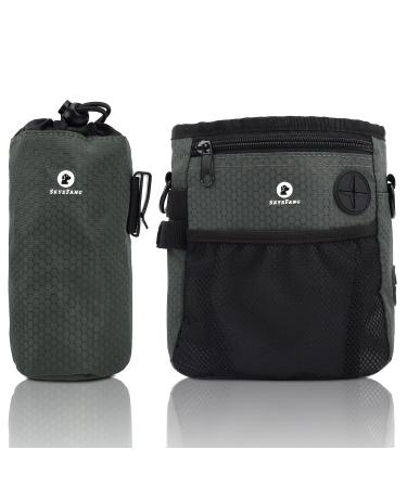 Skyfang Hundeleckerli pocket for pets. Veavier dog treats for treats Separate removable pet water bottle pocket black green