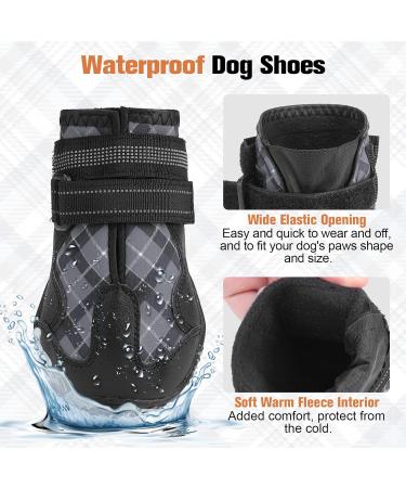 BEAUTYZOO Dog Boots 4PCS Set for Medium Large Dogs | Anti-Slip Waterproof Booties with Reflective Straps | Size 6 (2.6x3.0) | Black Outdoor Paw Protectors - Buy Online on GoSupps.com