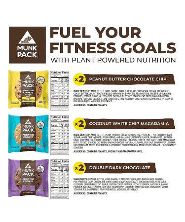 Munk Pack Protein Cookies - Vegan, Gluten-Free, 16g Protein, 6-Pack Variety Snack - Buy Online on GoSupps.com