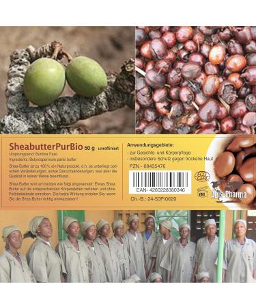 Abis-Pharma Organic Shea Butter 50g - Pure Unrefined Vegan Fair Trade from Burkina Faso - Buy Online on GoSupps.com