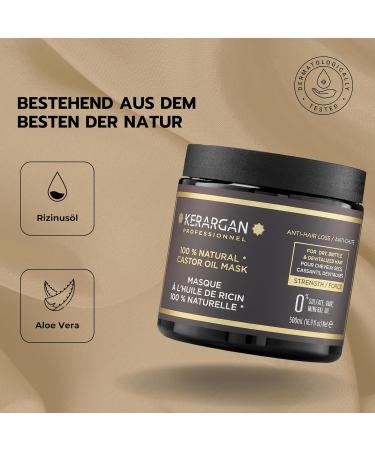 Buy Kerargan Hair Mask for Hair Loss | Castor Oil & Aloe Vera | Sulfate-Free 500ml - Intensive Care for Dry Fragile Hair - Buy Online on GoSupps.com