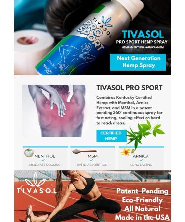 TivaSol Pro Sport Hemp Spray - Fast Acting - Long Lasting - Cooling Effect 3.4 Ounce (Pack of 1) 1 3.4 Ounce - Buy Online on GoSupps.com