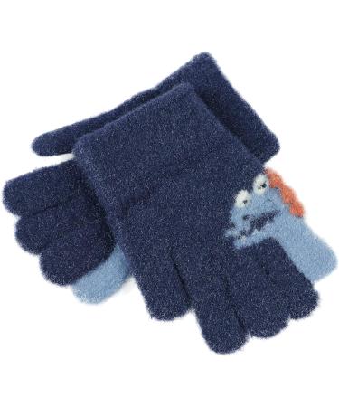 Baby Kids Cartoon Dinosaur Knitted Gloves Lovely Baby Toddler Thermal Knitting Wool Gloves Mittens for Children Girls Boys Age 2-6 Years Old(Dinosaur 2-6Y Royal Blue) - Buy Online on GoSupps.com