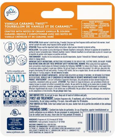 Glade PlugIns Air Freshener Starter Kit Scented and Essential Oils for Home and Bathroom Vanilla Caramel Twist 1 Warmer 1 Refill - Buy Online on GoSupps.com