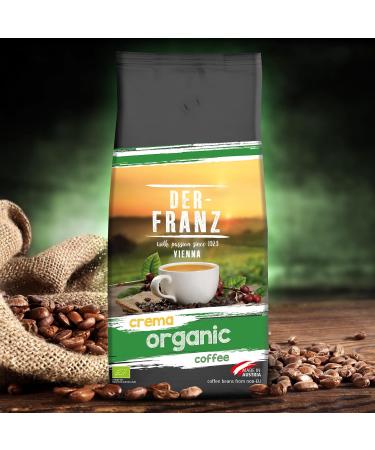 Der-Franz Crema Organic Coffee Whole Bean 1000g - Premium Quality Arabica Beans - Buy Online on GoSupps.com