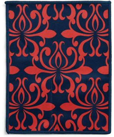 DEMDACO Damask Orange Navy Eyeglass Cleaning Cloth 8x6 Microfiber Two Sided Premium Quality for International Shipping - Buy Online on GoSupps.com