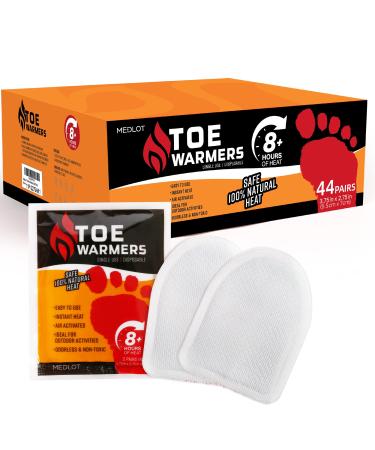 MEDLOT Toe Feet Warmers, 22/44 Pairs, Air-Activated Adhesive Warmers for Shoes and Boots