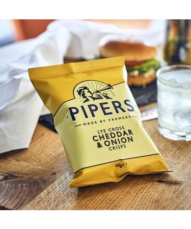 Pipers Crisps | Lye Cross Cheddar & Onion | 24 x 40G - Buy Online on GoSupps.com