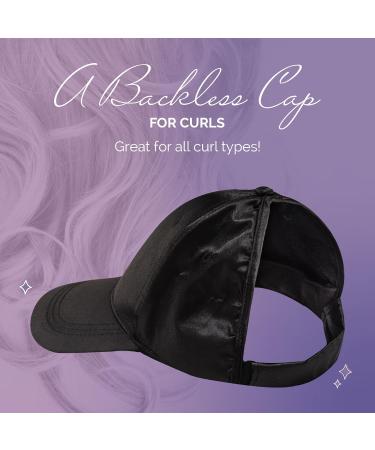 Buy Curl Keeper Badazz Backless Curl Cap - Satin Black Open-Back Hat for Curly Hair Perfect for Messy Buns & Ponytails - International Shipping Available - Buy Online on GoSupps.com