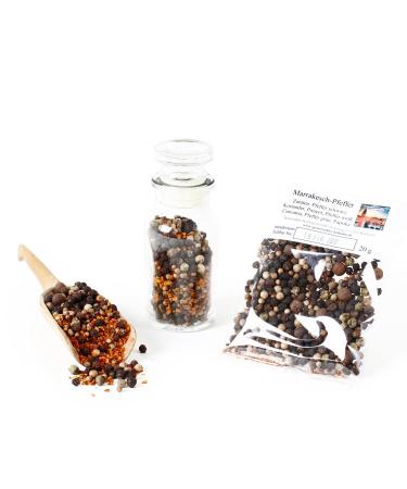 Feine W rze Marrakesch Coloured Complete Pepper Mill for Black Pepper White Pepper Pepper Green Turmeric Pepper Specialty Piper Nigrum 20 g