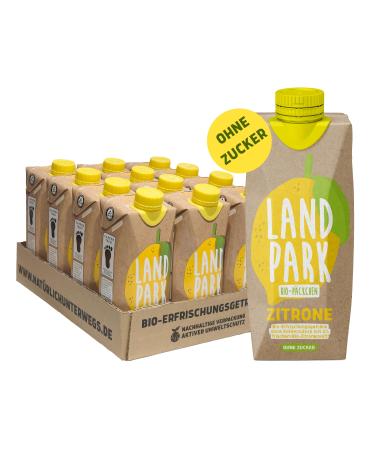 Landpark Bio-refresher drink Lemon 12 x 0.5 l in Tetra Pak |From organic source with lemon taste |Without sugar |Without carbon dioxide |Pfand -free lemon 6 l (1 Pack)