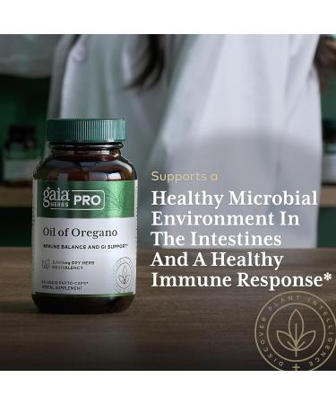 GAIA HERBS PRO Oil of Oregano - Immune Support Supplement - Carvacrol & Thymol for Antioxidant Support - Gut Health & Wellness Formula* - 60 Vegan Capsules (60 Servings) - Buy Online on GoSupps.com