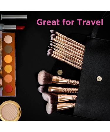Brush Master 12-Piece Professional Makeup Brush Set with Case - Face Powder, Blush, Eyeshadow, Kabuki, Foundation, Contour, Concealer, Lip Brushes - Buy Online on GoSupps.com