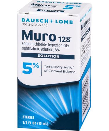 Muro 128 5% Sodium Chloride Hypertonicity Ophthalmic Solution from Bausch + Lomb 0.5 Fl Oz (15 mL) - 3 Pack - Buy Online on GoSupps.com