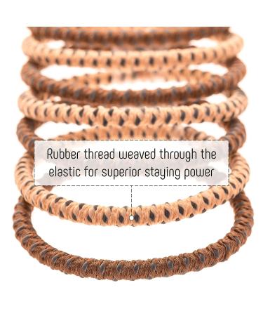 18 Pcs Slide Proof Brown Hair Ties with Rubber Grip | No Slip Elastic Hair Ties for Thick Hair | Men & Women | Slideproof Braided Ponytail Holders - Buy Online on GoSupps.com