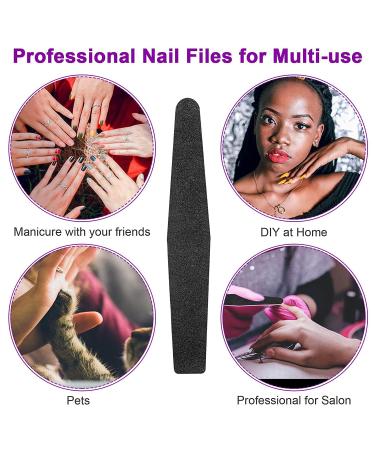 12pcs Jumbo Size Nail File 100/180 Grit - Double Sided Professional Manicure Tools for Acrylic and Natural Nails - Black Color - Buy Online on GoSupps.com
