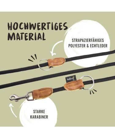 Rudelk nig 2.25m Dog Leash for Large & Medium Dogs - 3-Way Adjustable Black 225 x 1.2cm - Durable & Stylish - Buy Online on GoSupps.com