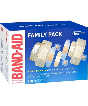 Band-Aid Family Variety Pack - 280 ct, Sheer & Clear Flexible Sterile Bandages with Breathable Technology - Buy Online on GoSupps.com