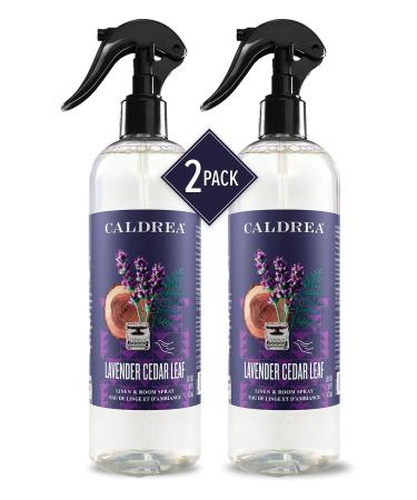 Caldrea Linen and Room Spray Air Freshener, Made with Essential Oils, Plant-Derived and Other Thoughtfully Chosen Ingredients, Lavender Cedar Leaf, 16 oz, 2 Pack Linen spray, 2 Pack