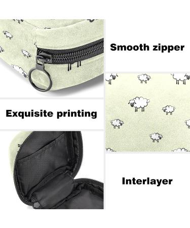 Sheep Print Sanitary Napkin Storage Bag - Portable Period Kit for Women and Teens - Menstrual Cup & Tampon Pouch - Buy Online on GoSupps.com